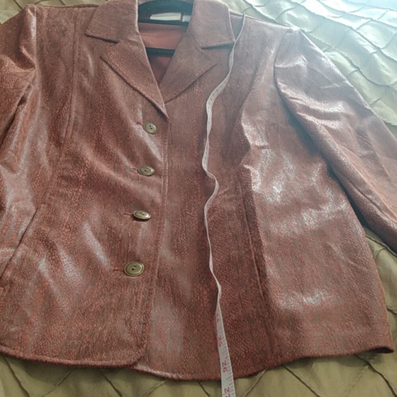 Alfred Dunner Brown Blazer Jacket Womens 12 Snakeskin Pattern Retro 70s Vintage - Picture 15 of 16